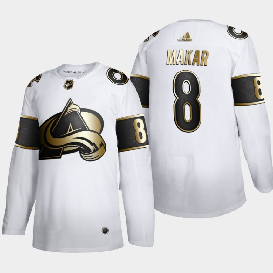 cale makar avalanche white 2020 calder trophy jersey