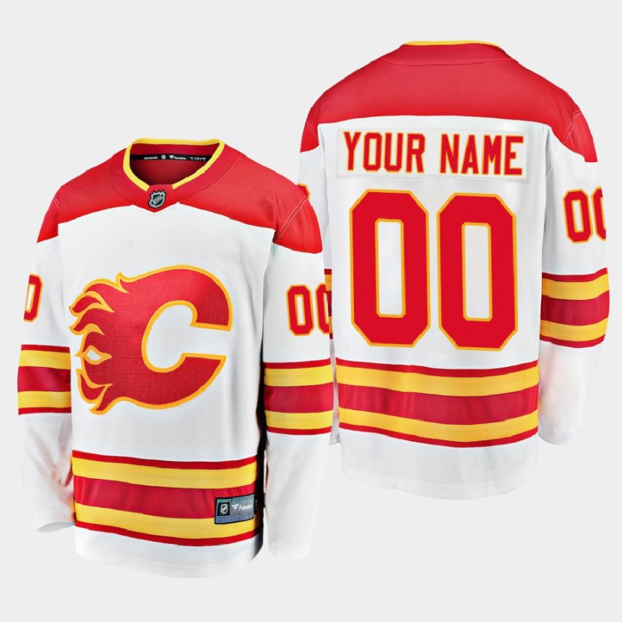 calgary flames custom away 2020 21 premier jersey white