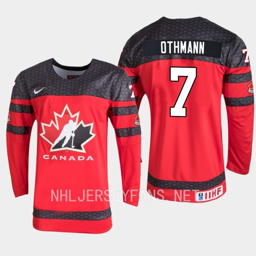 canada brennan othmann 2023 iihf world junior championship jersey red