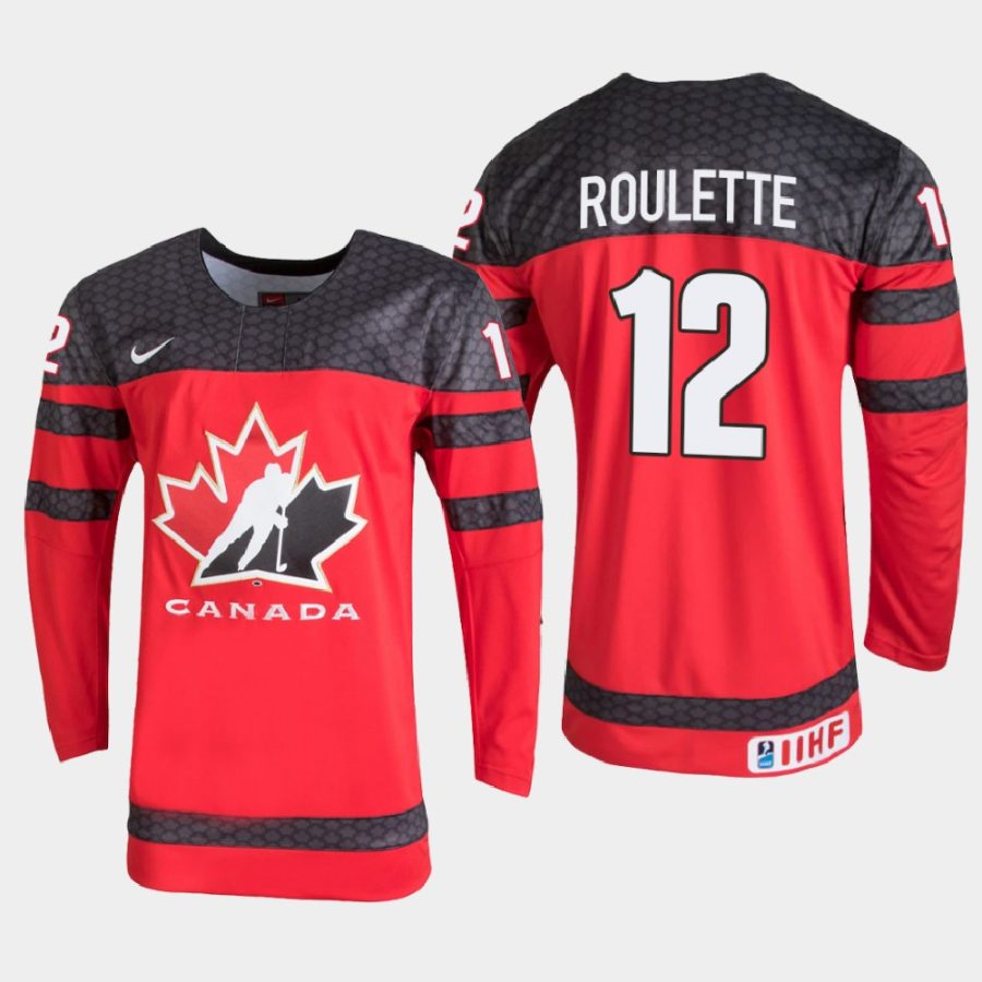 canada conner roulette 2021 iihf u18 world championship jersey red