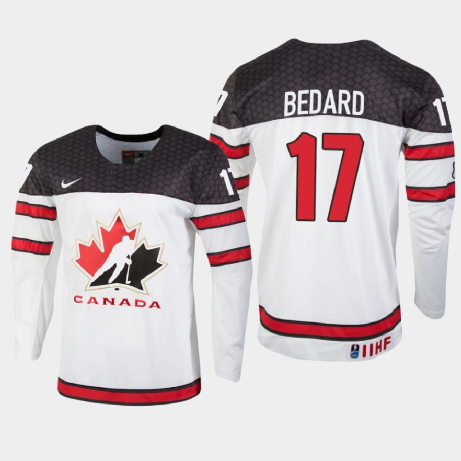 canada connor bedard 2021 iihf u18 world championship jersey white