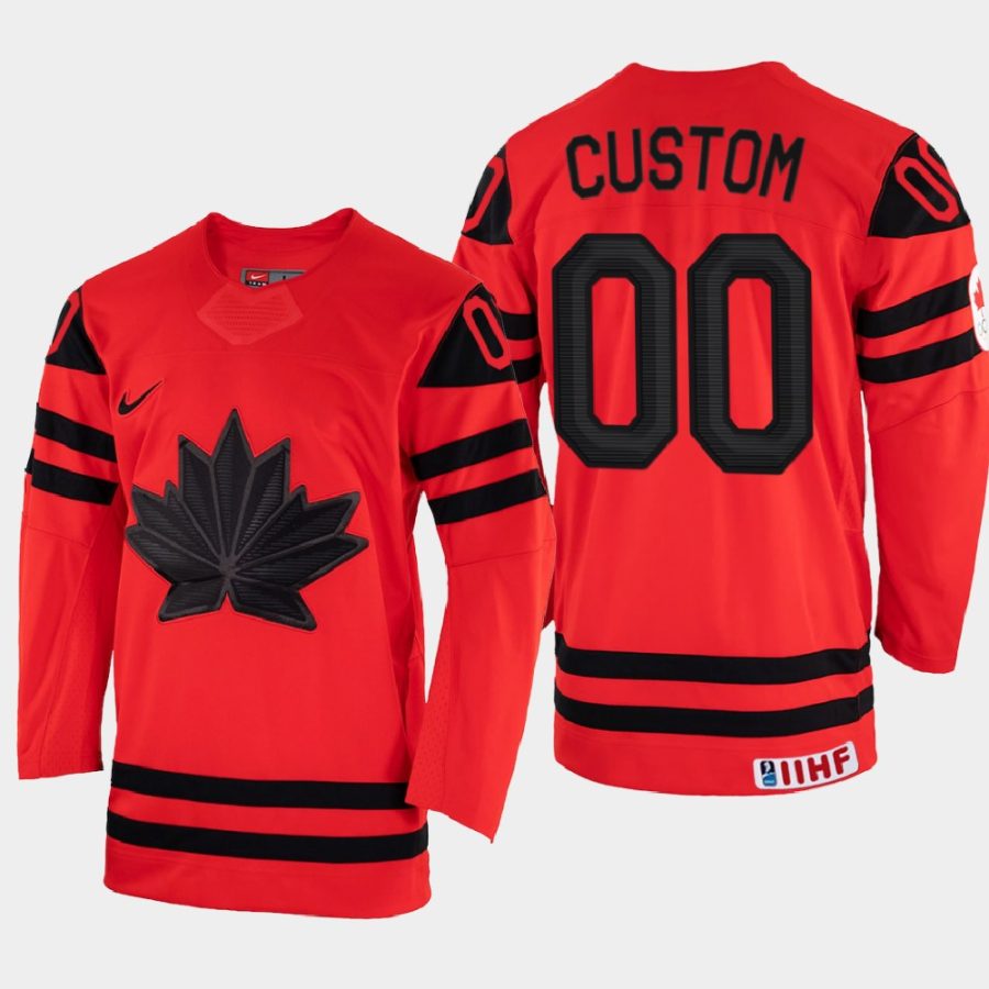 canada hockey custom 2022 iihf world championship away jersey red