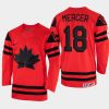 canada hockey dawson mercer 2022 iihf world championship away jersey red