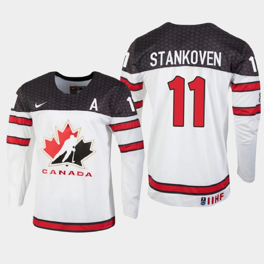 canada logan stankoven 2021 iihf u18 world championship jersey white