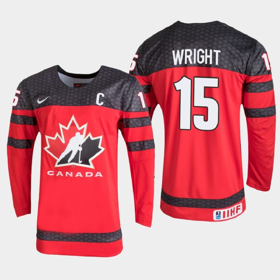 canada shane wright 2021 iihf u18 world championship jersey red