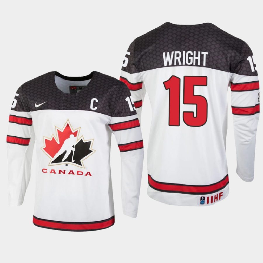 canada shane wright 2021 iihf u18 world championship jersey white