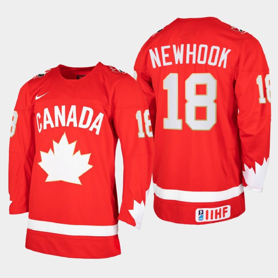 canada team alex newhook 2021 iihf world junior championship heritage limited jersey red