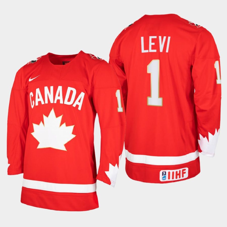 canada team devon levi 2021 iihf world junior championship heritage limited jersey red