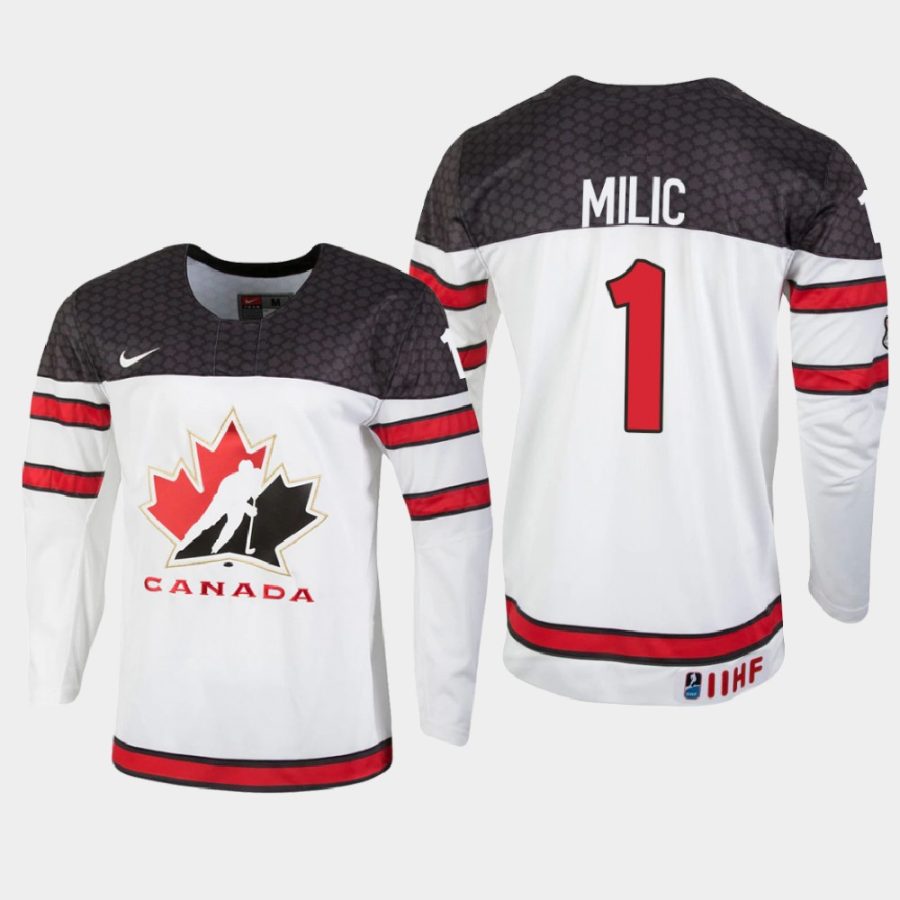 canada thomas milic 2021 iihf u18 world championship jersey white