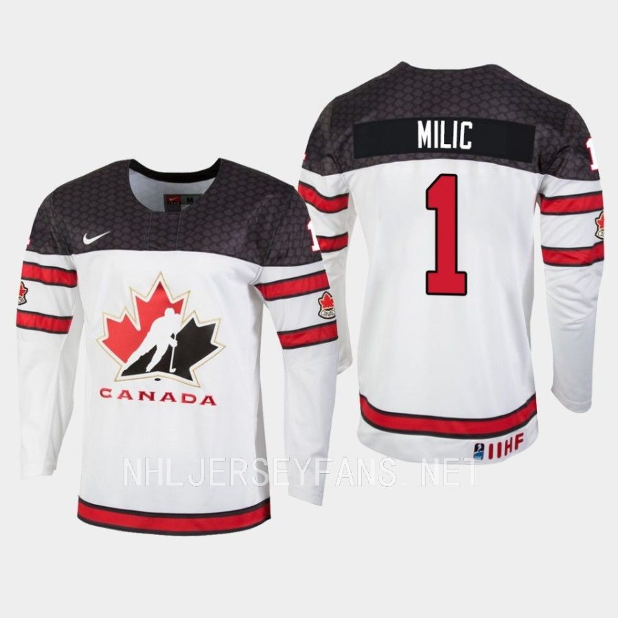 canada thomas milic 2023 iihf world junior championship jersey white