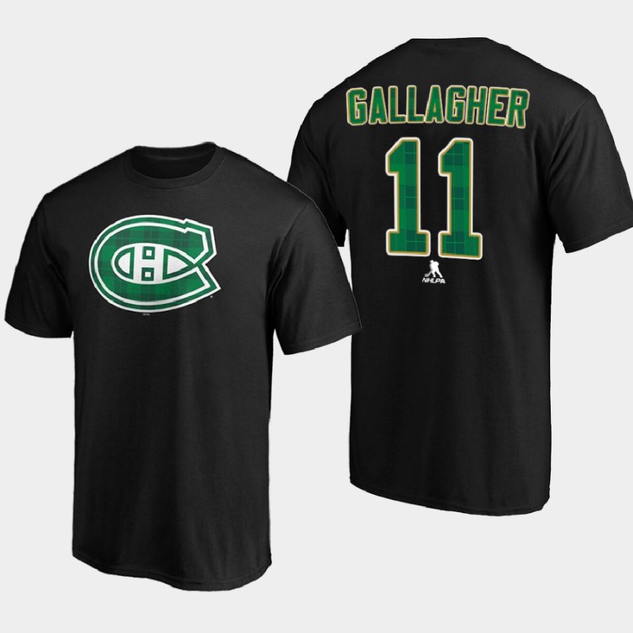 canadiens brendan gallagher black emerald plaid personalized t shirt