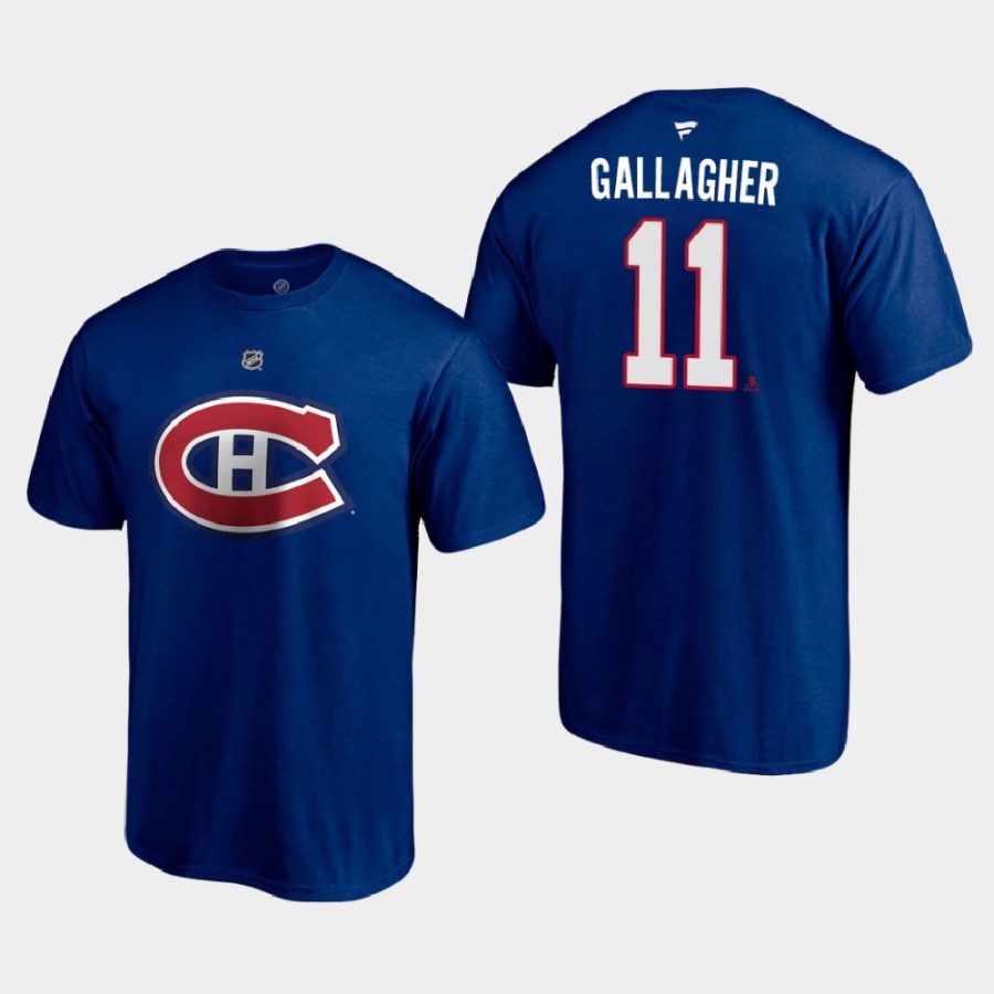 canadiens brendan gallagher blue 2021 special edition authentic stack t shirt