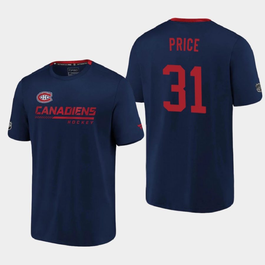 canadiens carey price navy 2020 21 locker room performance authentic pro t shirt