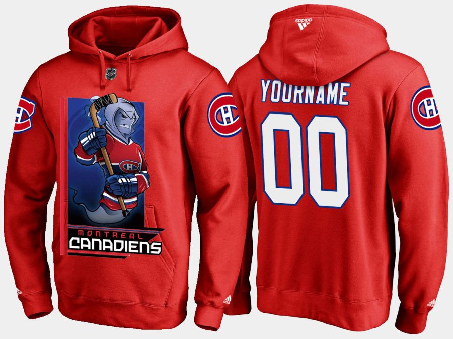 canadiens custom cartoon team color red hoodie