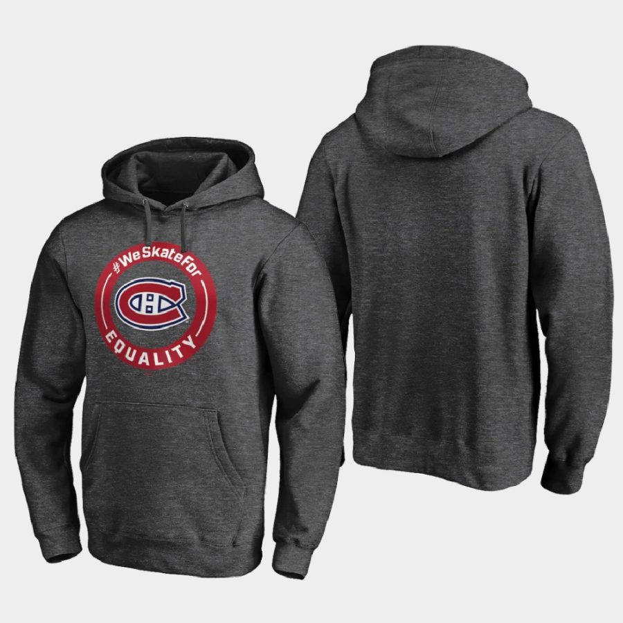 canadiens heather gray 2020 we skate for equality black lives matter hoodie