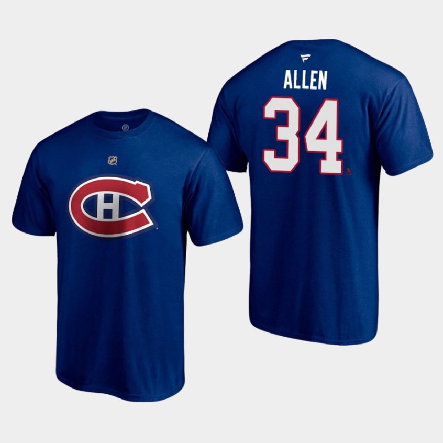 canadiens jake allen blue 2021 special edition authentic stack t shirt