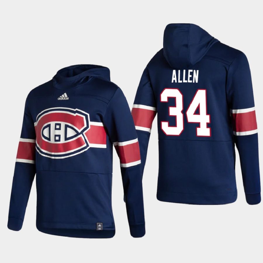 canadiens jake allen navy 2021 reverse retro authentic pullover hoodie