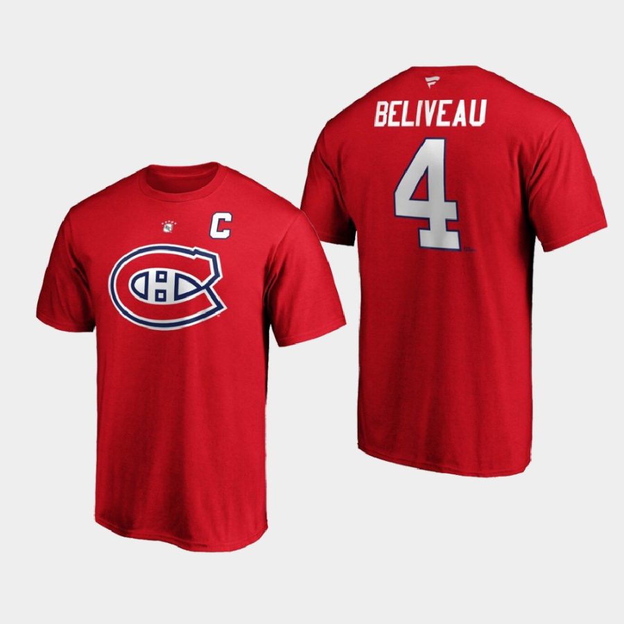 canadiens jean beliveau red retired player t shirt