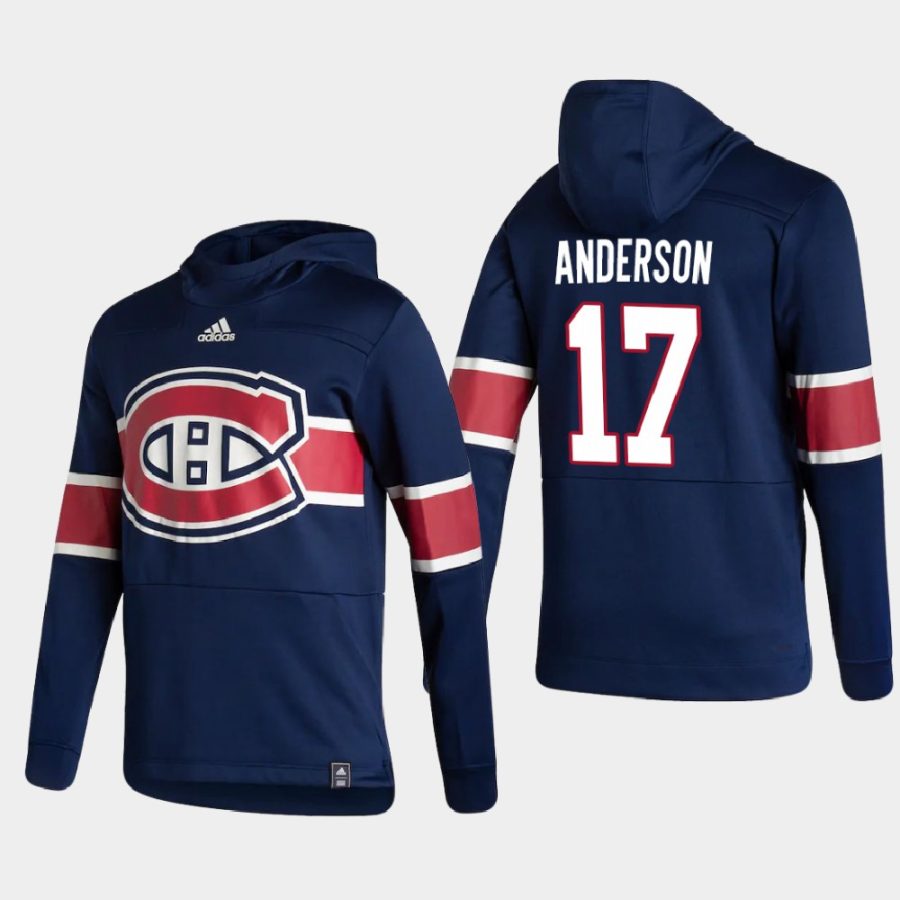 canadiens josh anderson navy 2021 reverse retro authentic pullover hoodie