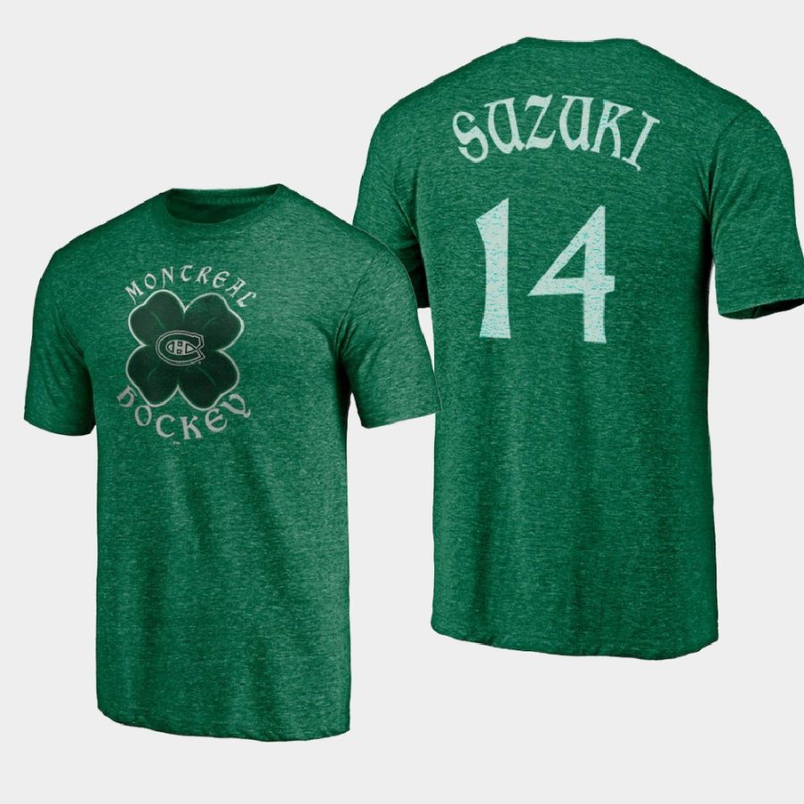 canadiens nick suzuki kelly green st. patricks day celtic t shirt