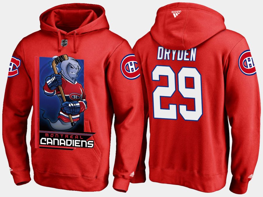 canadiens retiredken dryden cartoon team color red hoodie