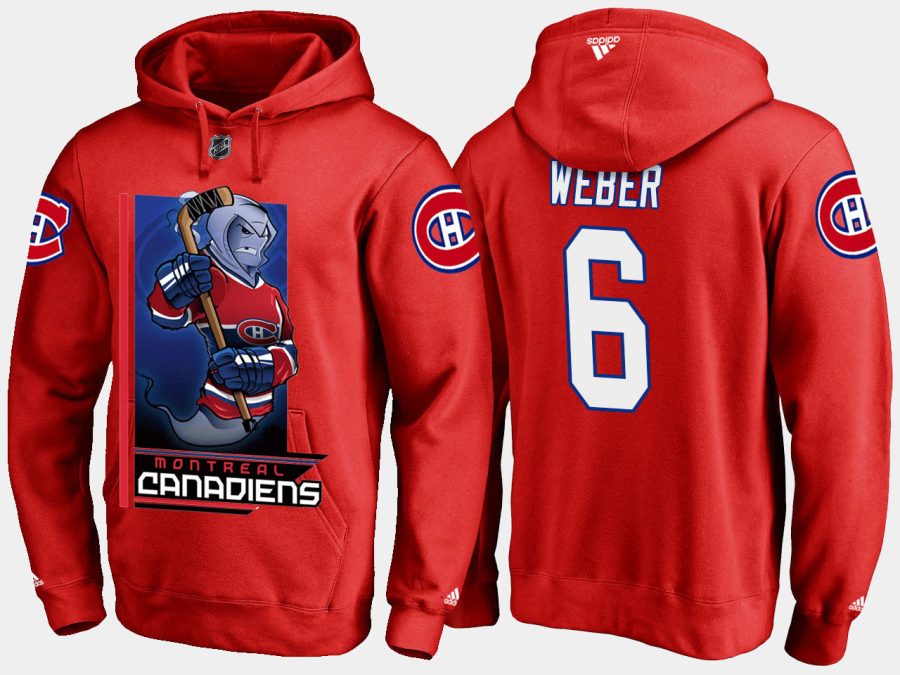 canadiens shea weber cartoon team color red hoodie