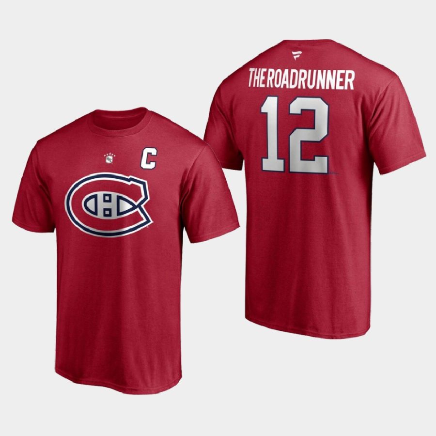 canadiens yvan cournoyer red retired authentic stack t shirt