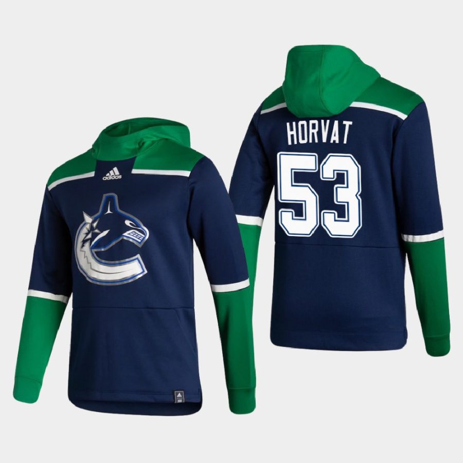 canucks bo horvat navy 2021 reverse retro authentic pullover hoodie