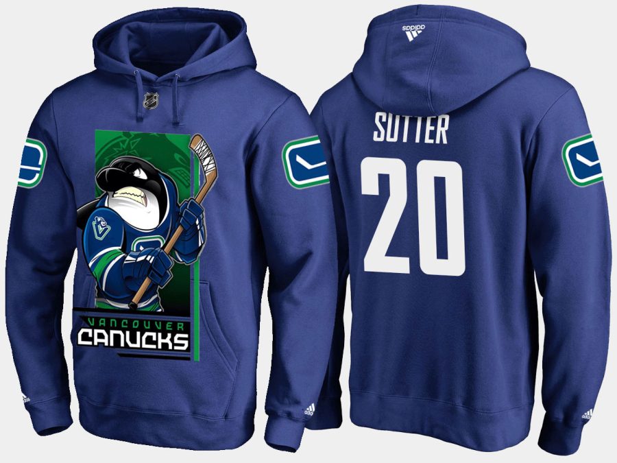 canucks brandon sutter cartoon team color blue hoodie