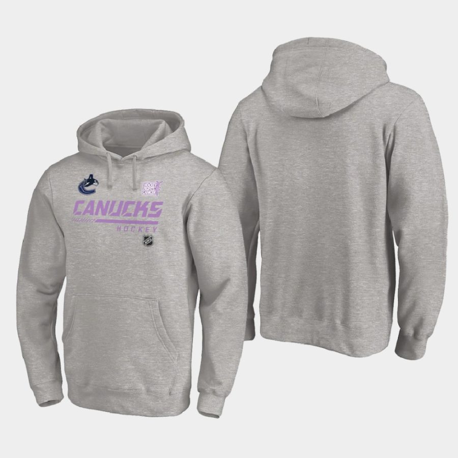 canucks heather gray 2020 hockey fights cancer pullover hoodie