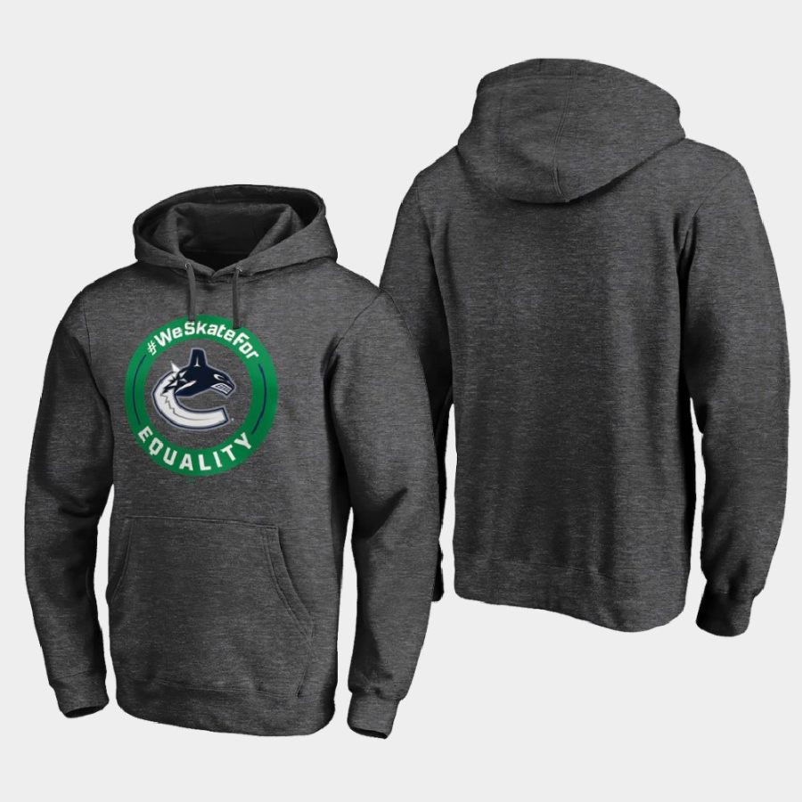 canucks heather gray 2020 we skate for equality black lives matter hoodie