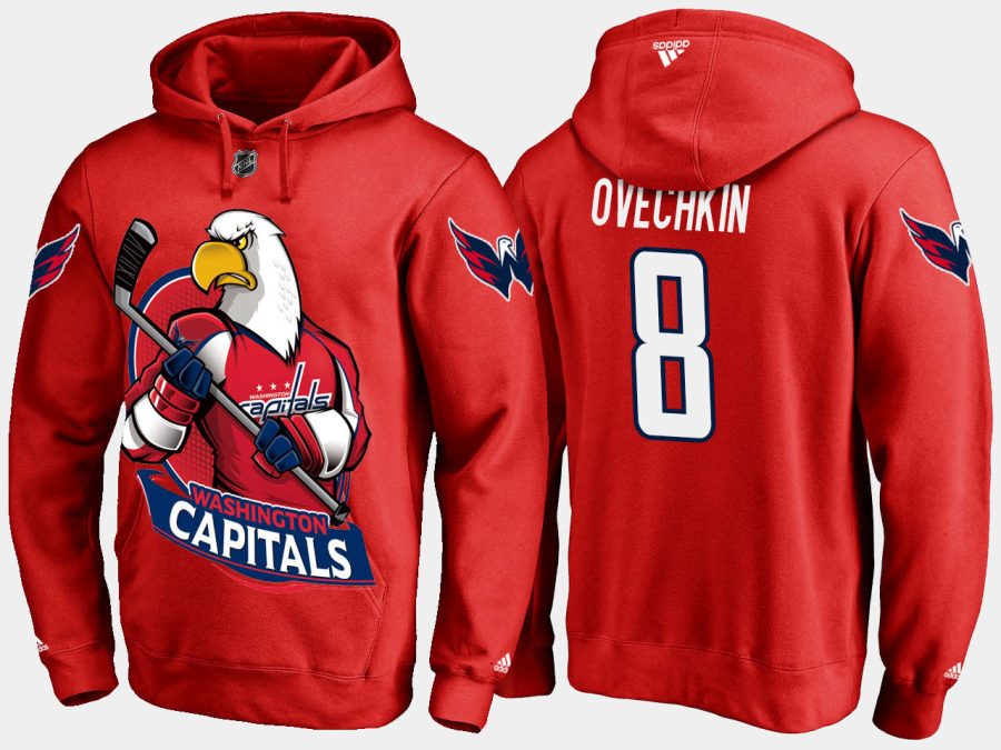 capitals alex ovechkin cartoon team color red hoodie