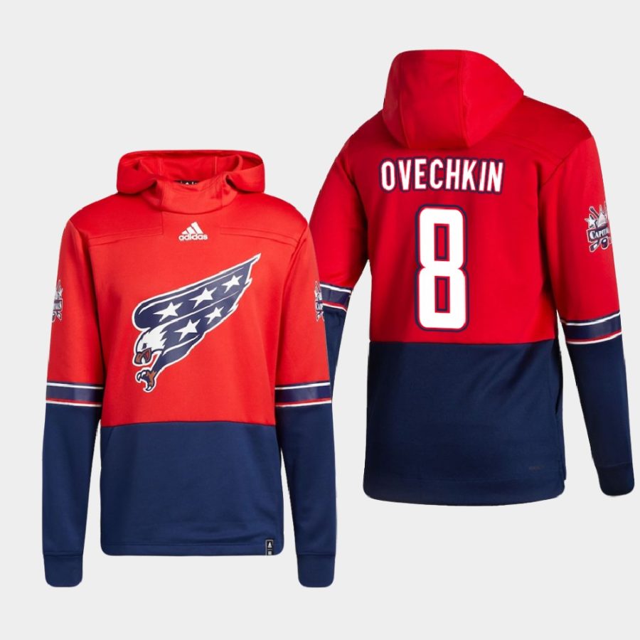 capitals alexander ovechkin red 2021 reverse retro authentic pullover hoodie