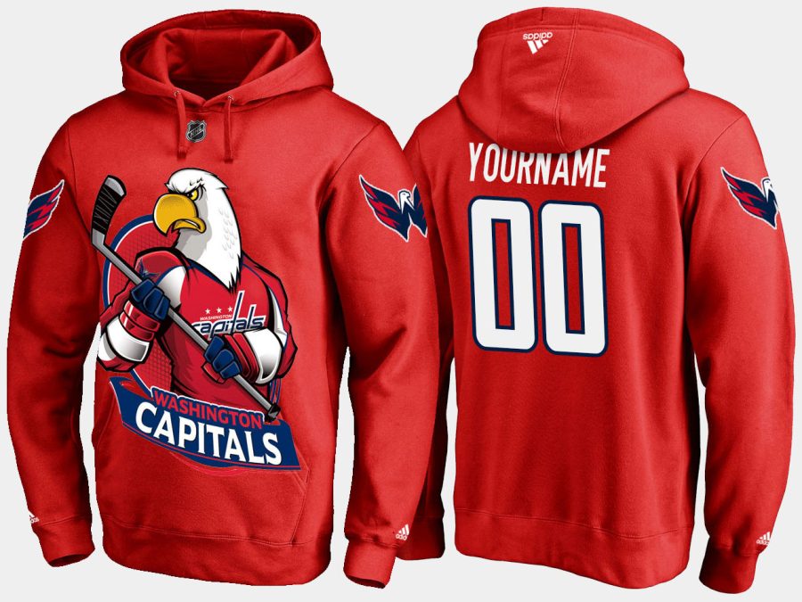 capitals custom cartoon team color red hoodie