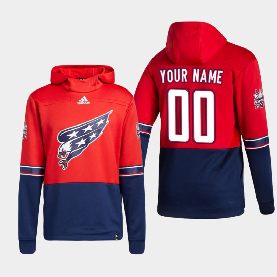 capitals custom red 2021 reverse retro authentic pullover hoodie