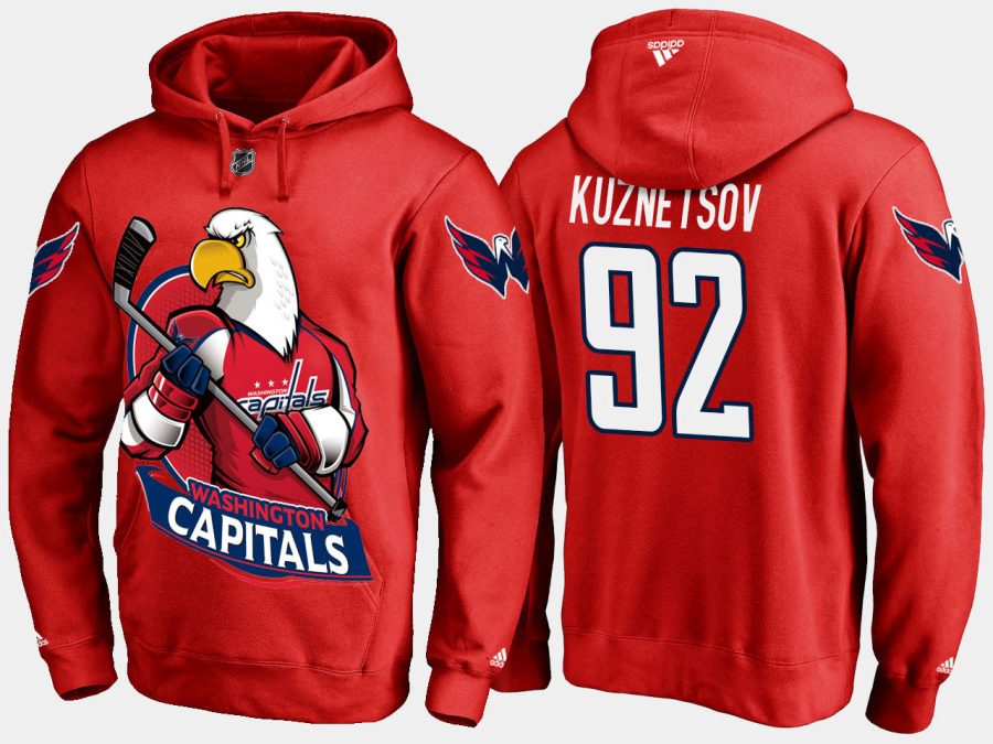 capitals evgeny kuznetsov cartoon team color red hoodie