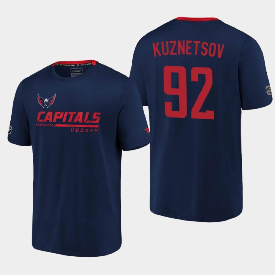 capitals evgeny kuznetsov navy 2020 21 locker room performance authentic pro t shirt