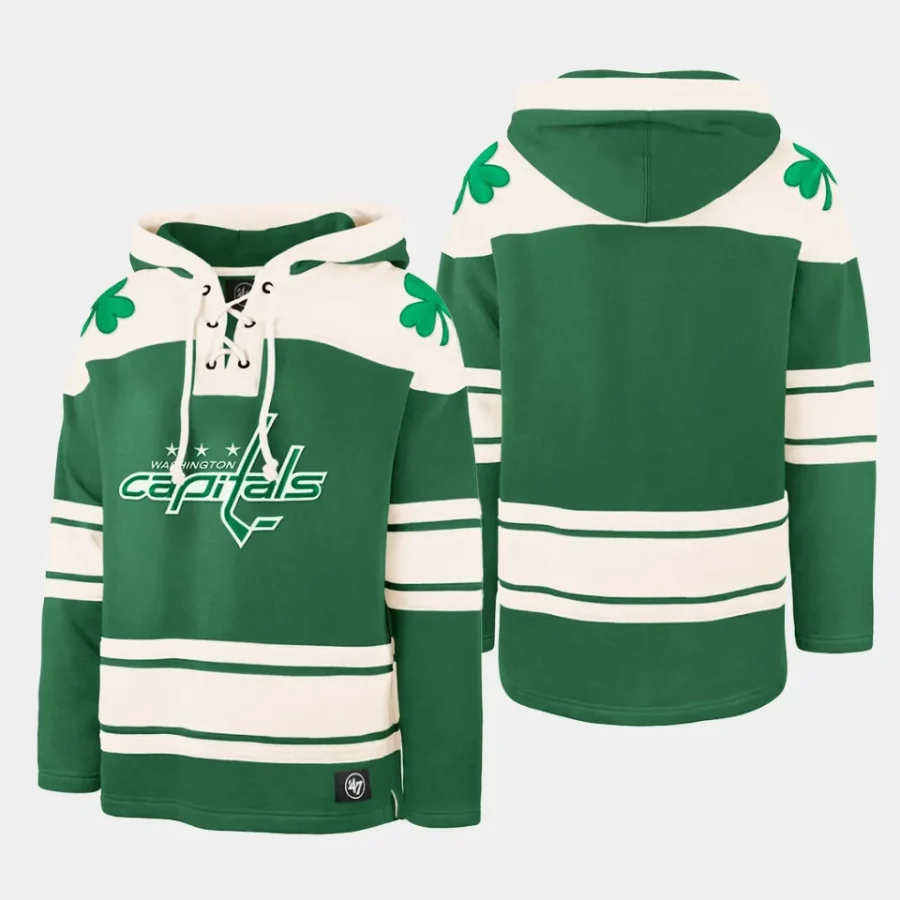 capitals kelly green 2024 st. patricks day superior lacer pullover hoodie