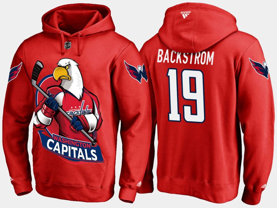 capitals nicklas backstrom cartoon team color red hoodie