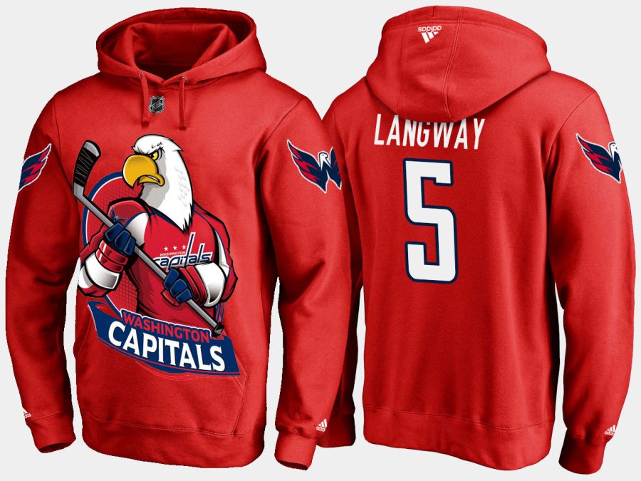 capitals retiredrod langway cartoon team color red hoodie