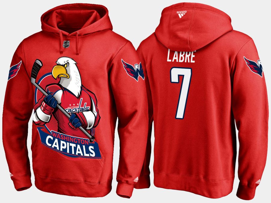 capitals retiredyvon labre cartoon team color red hoodie