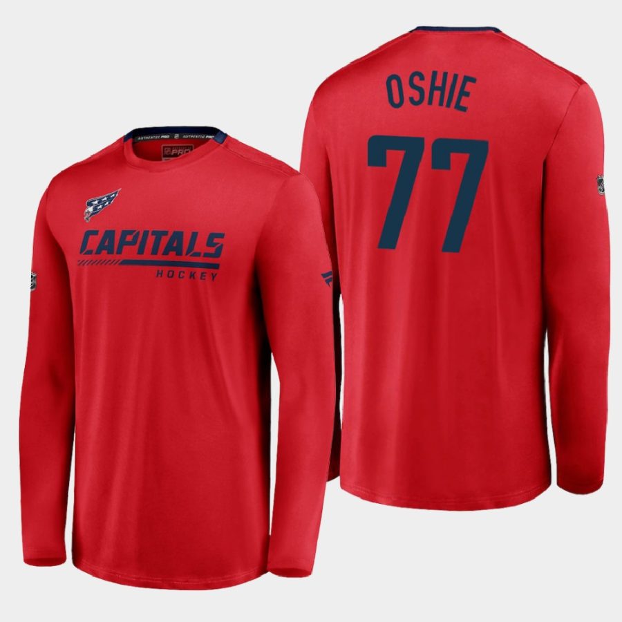 capitals t.j. oshie red special edition locker room long sleeve t shirt