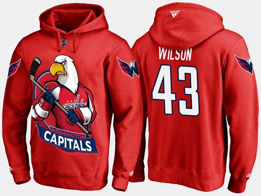 capitals tom wilson cartoon team color red hoodie