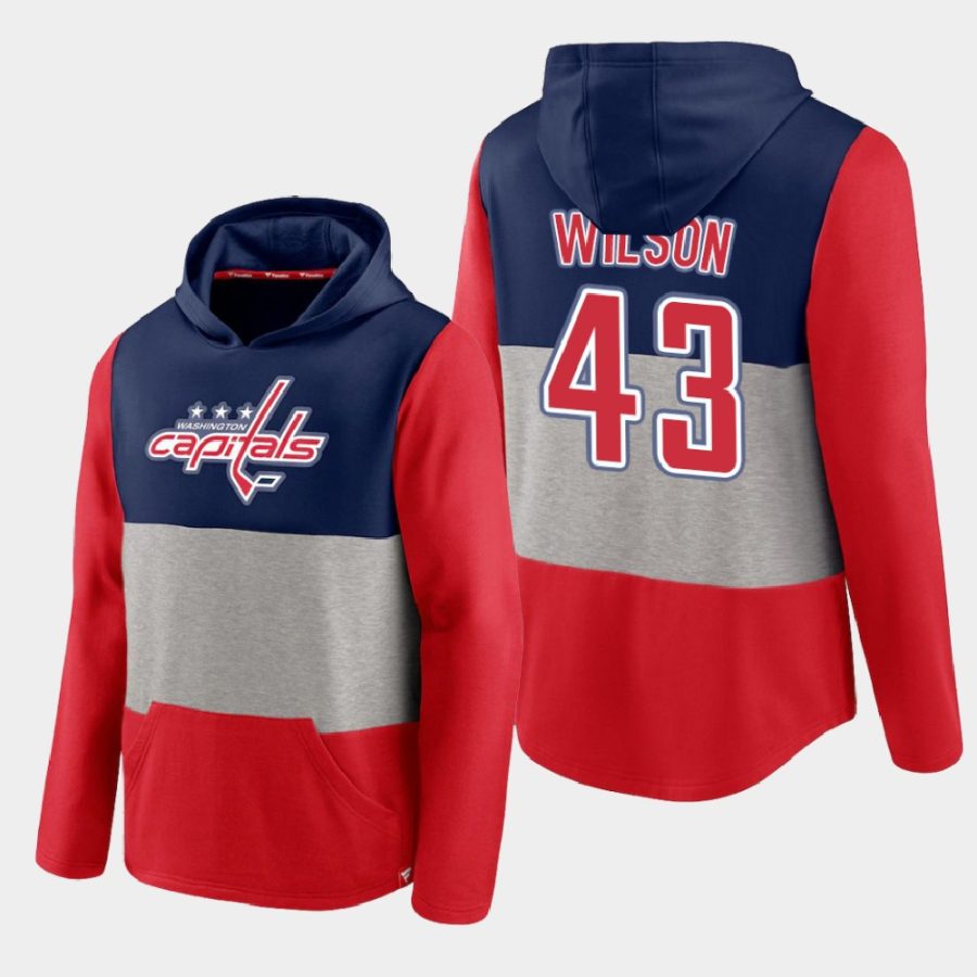 capitals tom wilson navy prep colorblock hoodie