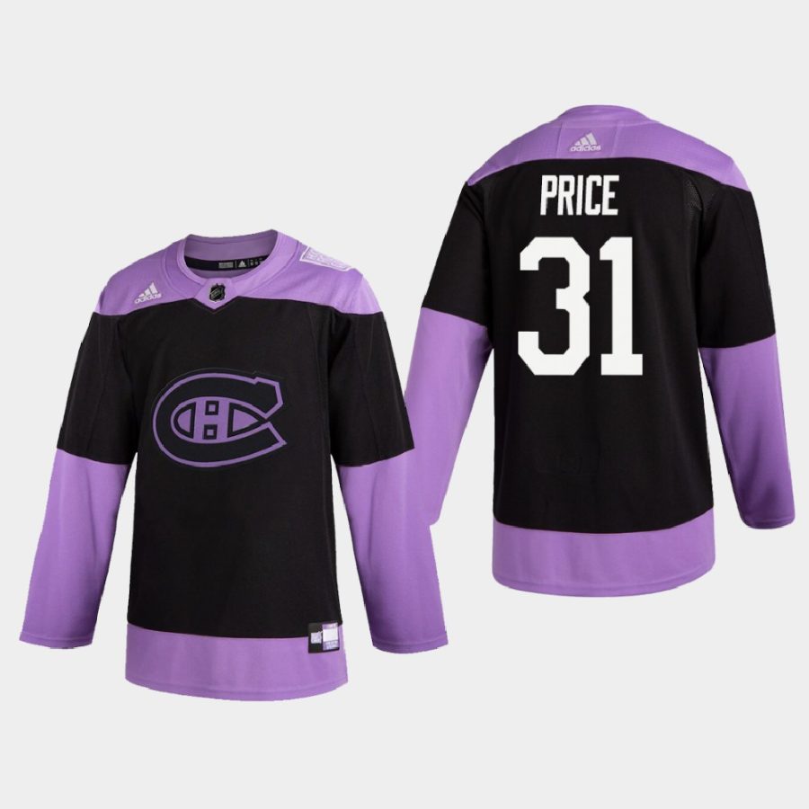 carey price canadiens black 2020 hockey fights cancer practice jersey