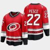 carolina hurricanes brett pesce 25th anniversary premier jersey red