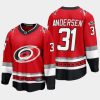 carolina hurricanes frederik andersen 25th anniversary premier jersey red