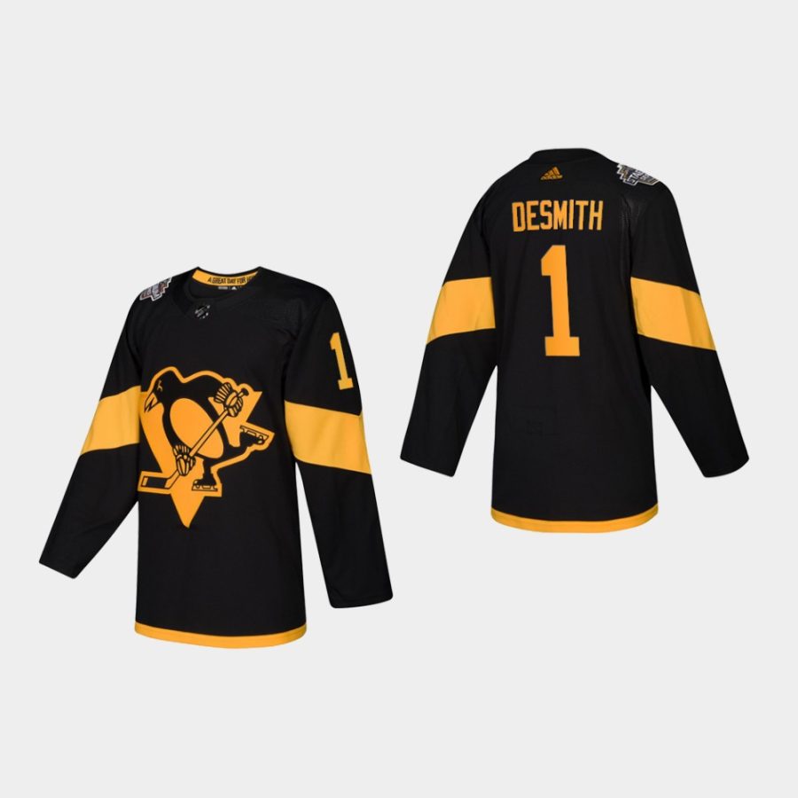 casey desmith penguins black 2019 nhl stadium series authentic player youth jersey