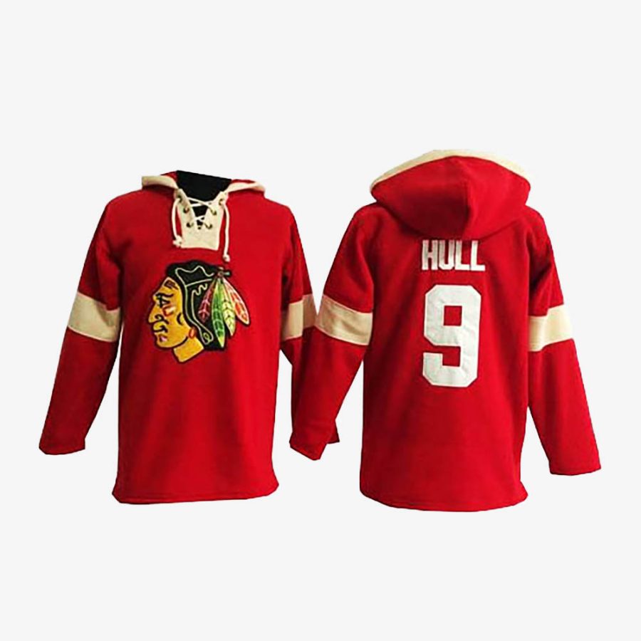 chicago blackhawks bobby hull red hoodie jersey