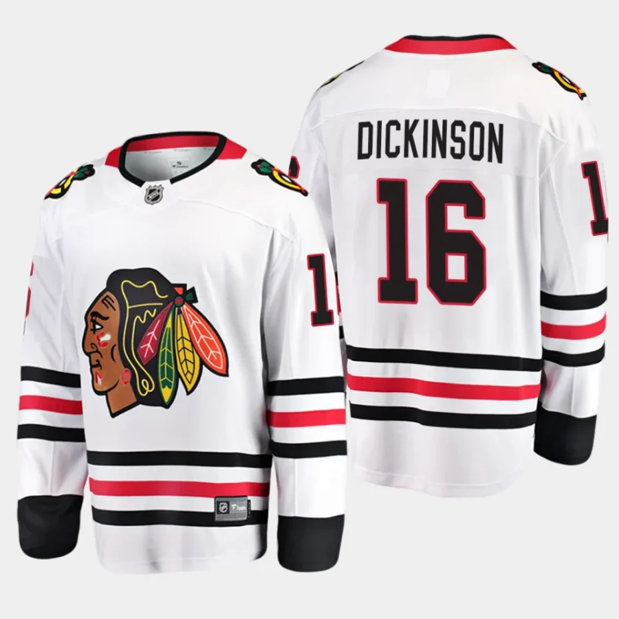 chicago blackhawks jason dickinson away breakaway player jersey white